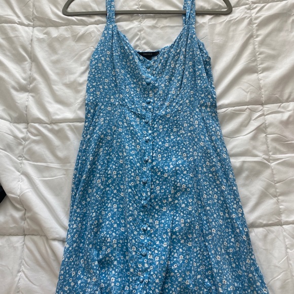 Forever 21 blue button down floral dress Size Small - Picture 2 of 2